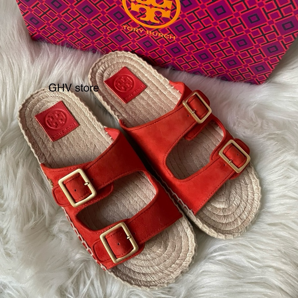Tory burch Two band Flat espadrilles slide
